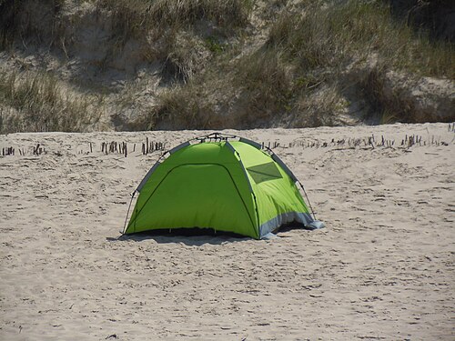 Zelt am Strand bei Westerland