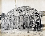 "Kickapoo Lodge and Indian."  (Exhibit in the Department of Anthropology at the 1904 World's Fair) .jpg