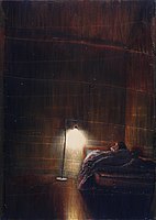 V noci, akryl na párané riflovině (2009)