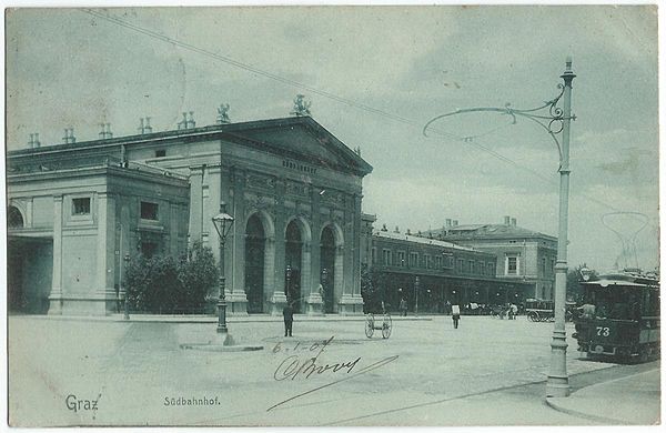 Original station from 1876 (destroyed in 1945)