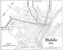 Map of Mobile in 1919 1919 map Mobile, Alabama Automobile Blue Book,.jpg