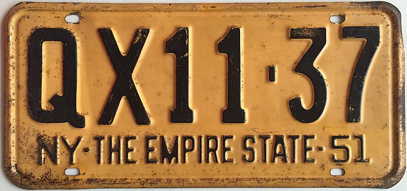 File:1951 New York license plate.jpg