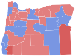 Elezione del Senato degli Stati Uniti del 1968 in Oregon mappa dei risultati per contea.svg