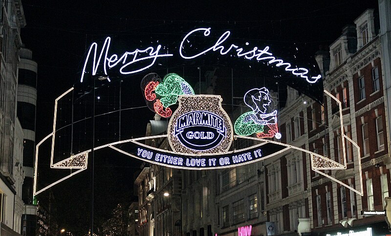 File:2012- Oxford Street Marmite Christmas Lights, London , England, United Kingdom ( Ank Kumar ) 04.jpg