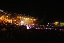 Delegates celebrated the Closing Ceremony with a rave party and pyromusical show at DNSTC. 2015 Palarong Pambansa Closing Ceremony.jpg