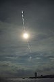 Time-lapse image of the eclipse in Xiamen, China