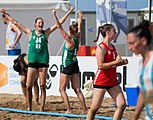 Deutsch: Beachhandball Weltmeisterschaften 2022; Tag 3: 23. Juli 2022 – Frauen, Hauptrunde, Argentinien-Deutschland 0:2 (16:18, 15:19) English: 2022 Beach handball World Championships; Day 3: 23 July – Women Main Round – Argentina-Germany 0:2 (16:18, 15:19)