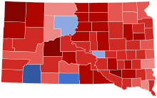Results by county 2022 South Dakota Public Utilities Commissioner election results map by county.svg