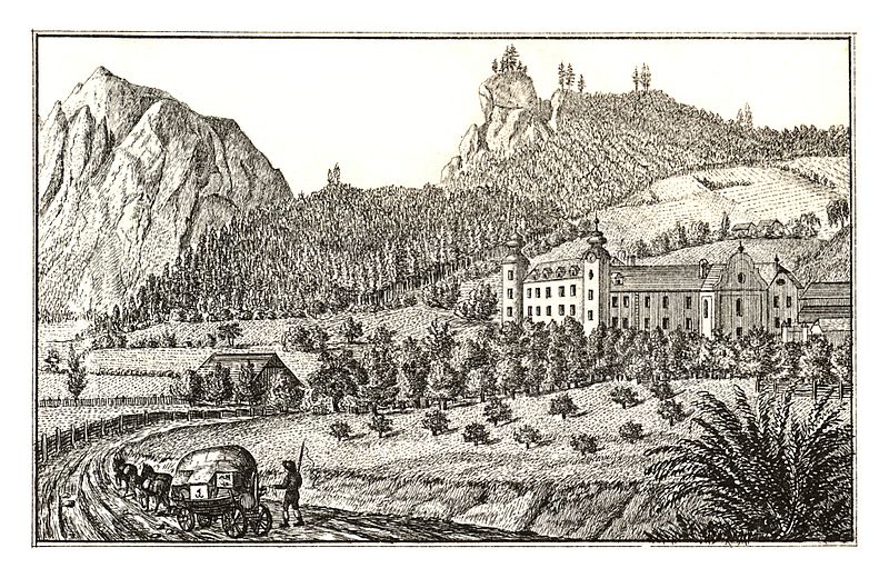 File:285 Schloss Stainach, Ober-Stainach, gez. S. Kölbl - J.F.Kaiser Lithografirte Ansichten der Steiermark 1830.jpg