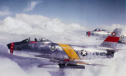 417th Fighter-Bomber Squadron F-86F Sabres over Germany[note 8]