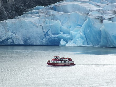 Glacier Grey and a tour boat