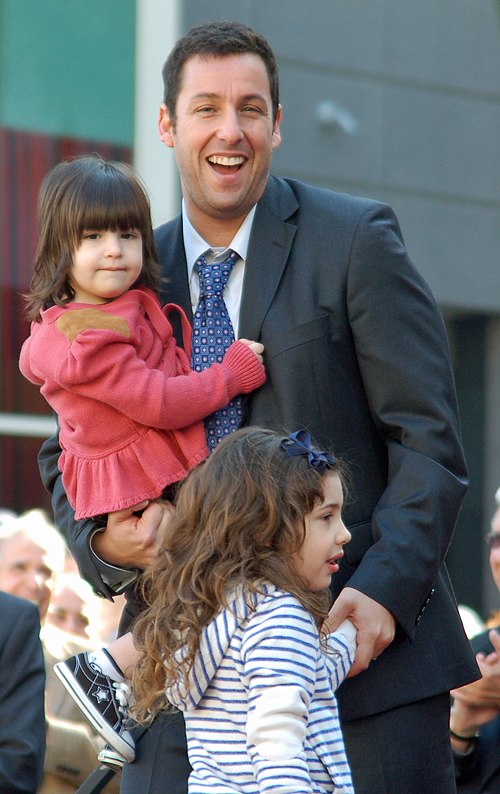 Adam Sandler with his daughters