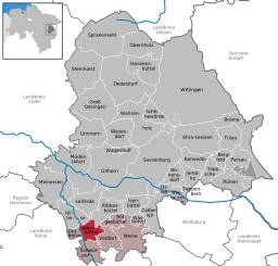 Läget för kommunen Adenbüttel i Landkreis Gifhorn