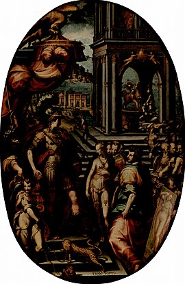 Alexander Giving Campaspe to Apelles - Francesco Morandini il Poppi, 1571.jpg