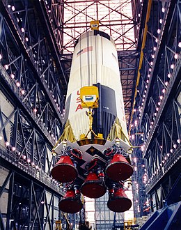 The S-IC first stage in the VAB