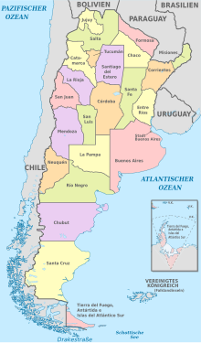 Argentina (+Antarctica), administrative divisions - de - colored (-claims).svg