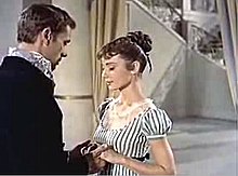 Andrei Bolkonsky (Mel Ferrer, left) and Natasha Rostova (Audrey Hepburn, right) Audrey Hepburn War&Peace.jpg