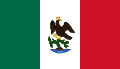 Bandera del Primer Imperio mexicano, vigente de 1821 a 1823.