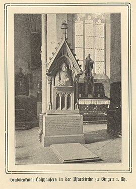 Bartholomew Holzhauser's tomb in Bingen am Rhein Bartholomaus Holzhauser, Grabstatte, 1913, 2JS.jpg