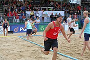 Deutsch: Beachhandball Europameisterschaften 2019 (Beach handball Euro); Tag 6: 7. Juli 2019 – Männerfinale, Dänemark-Norwegen 2:0 (25:18, 19:16) English: Beach handball Euro; Day 6: 7 July 2019 – Men's Final – Denmark-Norway 2:0 (25:18, 19:16)