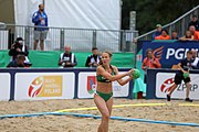 Deutsch: Beachhandball Europameisterschaften 2019 (Beach handball Euro); Tag 6: 7. Juli 2019 – Frauenfinale, Dänemark-Ungarn 2:0 (18:12, 23:22) English: Beach handball Euro; Day 6: 7 July 2019 – Women's Final – Denmark-Hungary 2:0 (18:12, 23:22)