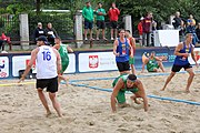 Deutsch: Beachhandball Europameisterschaften 2019 (Beach handball Euro); Tag 2: 3. Juli 2019 – Männer, Vorrunde Gruppe D, Ungarn-Schweden 2:0 (23:22, 32:24) English: Beach handball Euro; Day 2: 3 July 2019 – Women Preliminary Round Group A – Men Preliminary Round Group D – Hungary-Sweden 2:0 (23:22, 32:24)