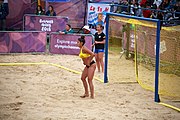 Deutsch: Beachhandball bei den Olympischen Jugendspielen 2018; Tag 5, 10. November 2018; Mädchen, Hauptrunde - Ungarn-Argentinien 1:2 English: Beach handball at the 2018 Summer Youth Olympics at 11 October 2018 – Girls Main Round – Hungary-Argentina 1:2