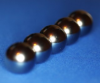 <span class="mw-page-title-main">Ball (bearing)</span> Machine component most commonly used as the rolling element in ball bearings