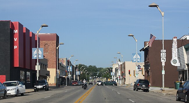 Looking east at downtown Beaver Dam