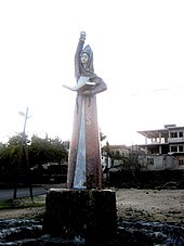 Statue of Satanaya in the Circassian village of Beer Ajam, Syria, before destruction Beerajam 0011.jpg