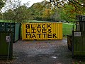 Black Lives Matter sign in Crystal Palace Park.