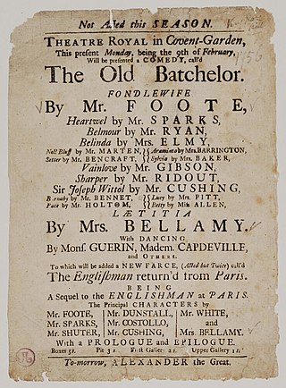 <i>The Old Bachelor</i> 1693 play by William Congreve