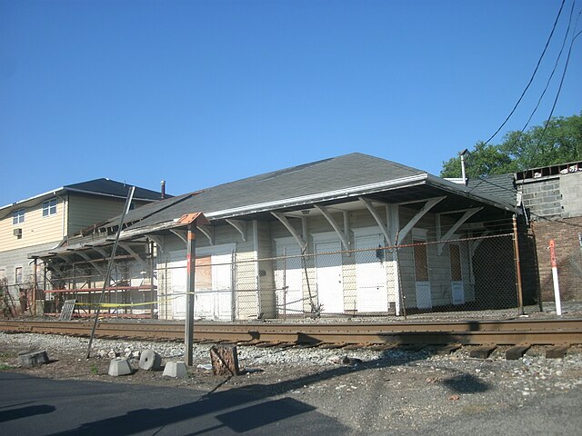 Former Bogota station, as seen in 2011, integrated into a larger building