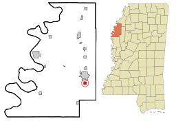 Boyles läge i Bolivar County och countyts läge i Mississippi.