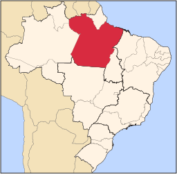 Karta över Brasilien med Pará markerat.