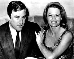 With his second wife, actress Angie Dickinson, in 1965