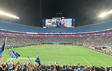 View from supporters' section at Bank of America Stadium in March 2022 CLT FC Supporters' Section.jpg
