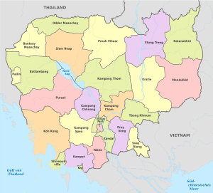 Cambodia, administrative divisions - de - colored.svg