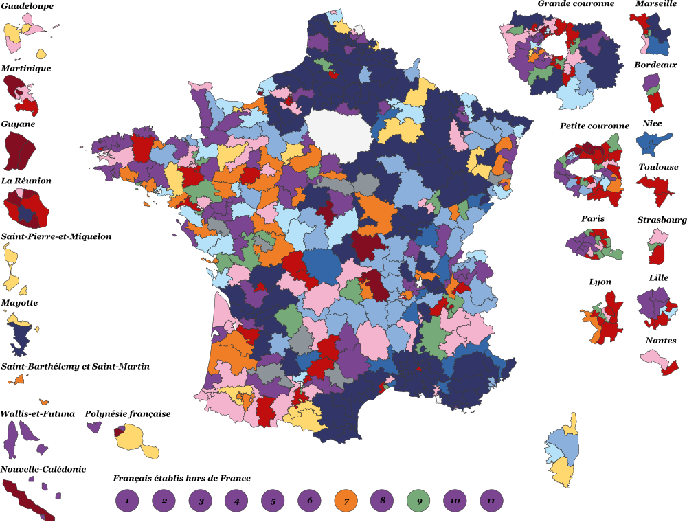 Carte des députés par groupes