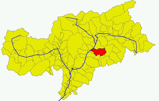 Poziția comunei în cadrul provinciei