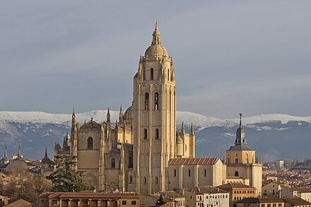 Segovia Cathedral as seen from the Alcazar.