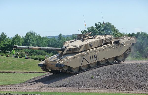 A British Army Challenger 1 tank