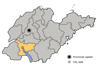 Location of Jining City in the province ChinaShandongJining.png