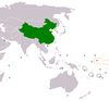 Location map for China and Kiribati.