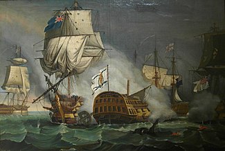 La Battalla de Cabo de San Vincente, painted by an unknown Spanish artist.