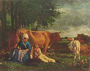 Constant Troyon: Vaci la păscut, 1860