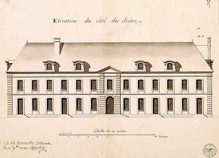 A 1745 elevation of the Old Ursuline Convent, New Orleans by Ignace François Broutin