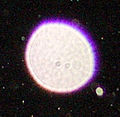 Close up orb, showing purple fringing