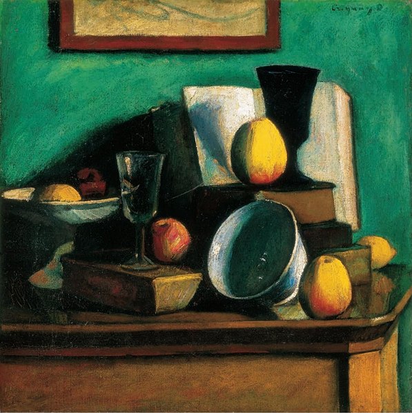 Still-life with Apples and Plate by Dezső Czigány (c. 1915)