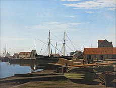 Larsens Plads ved havneområdet i København (1840).